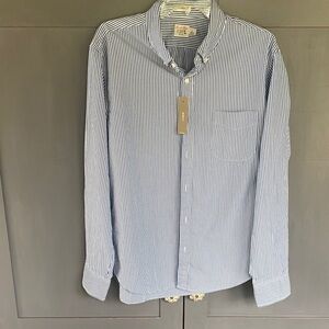 J. Crew slim untucked  Navy and White Striped Button Down Shirt